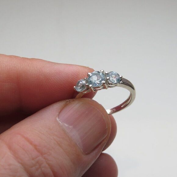*925 Sterling Silver Genuine Topaz Ring - Picture 3 of 4
